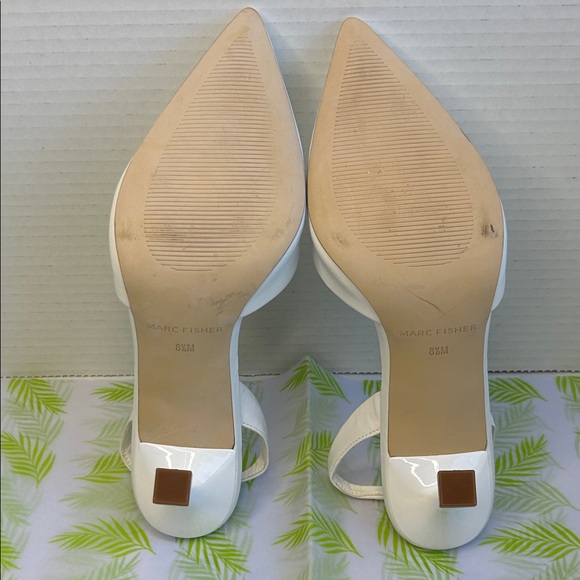 Marc Fisher White Slingback Heels – Style MFHAE DYA – Size 8.5M - Picture 8 of 10